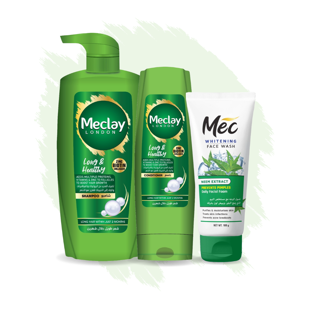 Meclay London
(FREE DELIVERY) Meclay London Long & Healthy Shampoo 660ml With Conditioner 180ml + Mec Neem Extract Face Wash