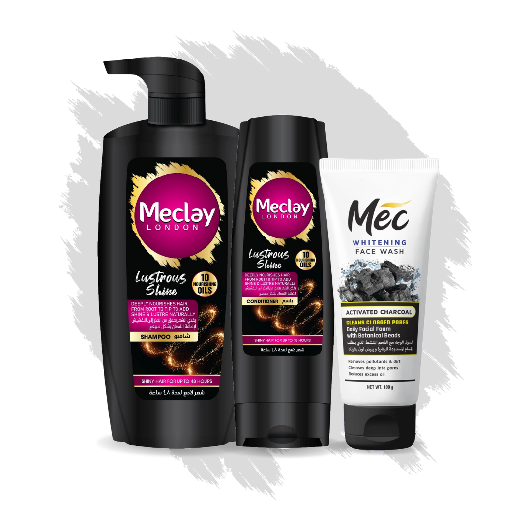 Meclay London
(FREE DELIVERY) Meclay London Lustrous Shine Shampoo 660ml With Conditioner 180ml + Mec Activated Charcoal Face Wash