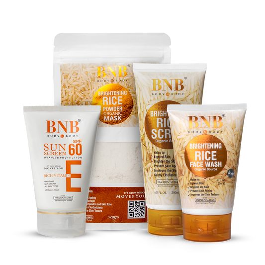 4 in 1 Rice Extract Bright & Glow Kit + Vitamin E Sunscreen | Bundle Deal